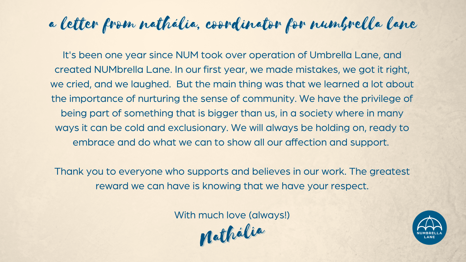 Happy Anniversary to NUMbrella Lane!