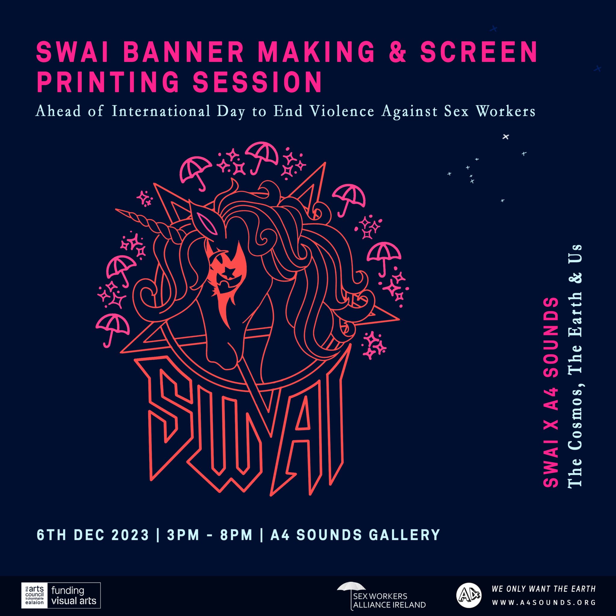 SWAI x A4 Sounds  | SWAI Banner Making and Screenprinting Session